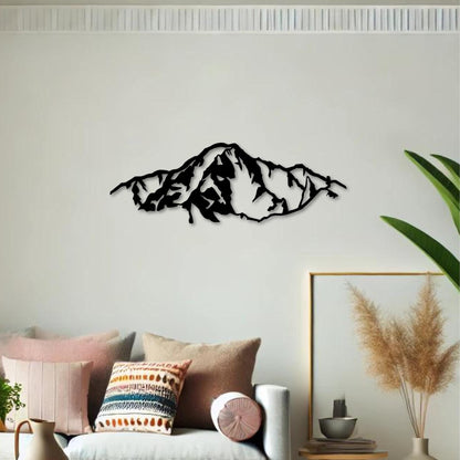 Wandbild aus Holz Mont Blanc Berge Alpen Holzschild zum Aufkleben Berglandschaft Deko Wandkunst Geburtstagsgeschenk für Bergsteiger Wanderer