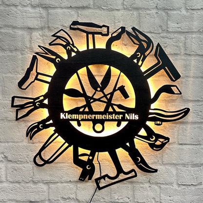 Geschenk für Sprengler Meister Dachdecker Schild Werkstattmitarbeiter Wanddeko Geburtstag Jubiläum Handwerker Fachbetrieb