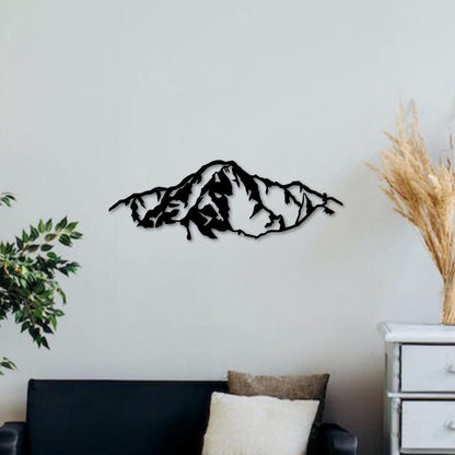 Wandbild aus Holz Mont Blanc Berge Alpen Holzschild zum Aufkleben Berglandschaft Deko Wandkunst Geburtstagsgeschenk für Bergsteiger Wanderer