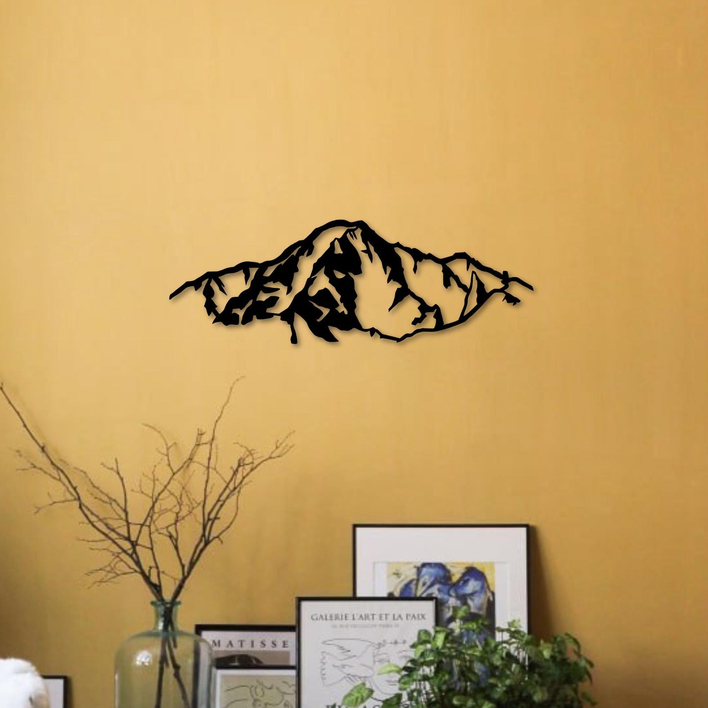 Wandbild aus Holz Mont Blanc Berge Alpen Holzschild zum Aufkleben Berglandschaft Deko Wandkunst Geburtstagsgeschenk für Bergsteiger Wanderer