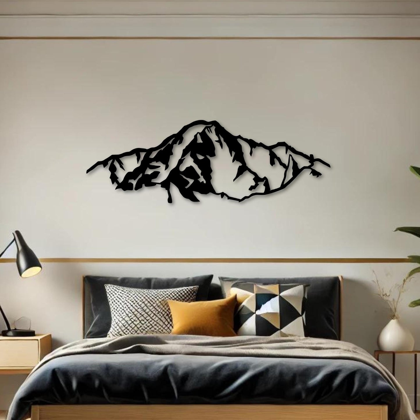 Wandbild aus Holz Mont Blanc Berge Alpen Holzschild zum Aufkleben Berglandschaft Deko Wandkunst Geburtstagsgeschenk für Bergsteiger Wanderer