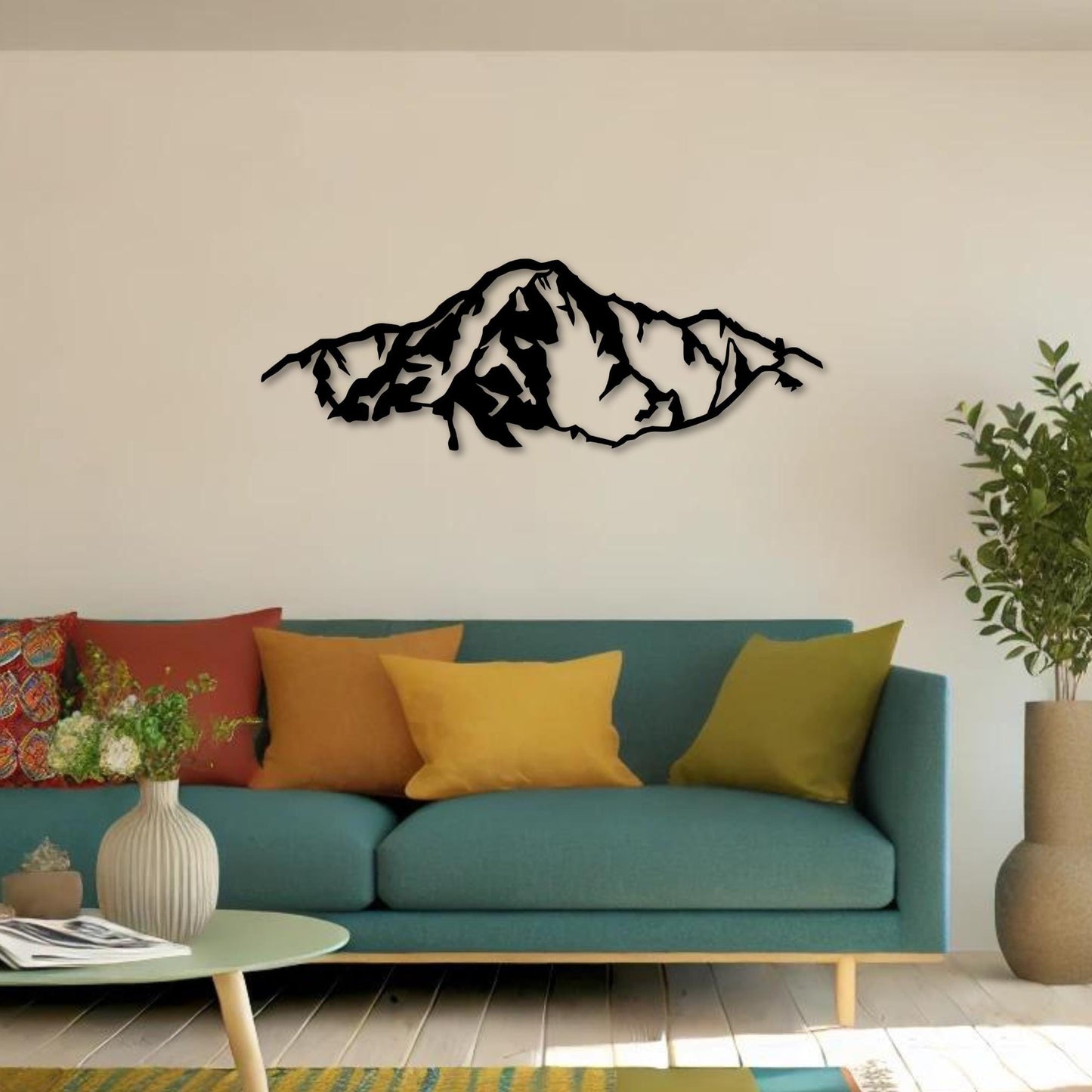 Wandbild aus Holz Mont Blanc Berge Alpen Holzschild zum Aufkleben Berglandschaft Deko Wandkunst Geburtstagsgeschenk für Bergsteiger Wanderer
