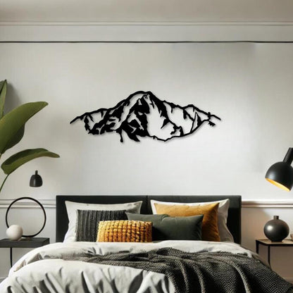 Wandbild aus Holz Mont Blanc Berge Alpen Holzschild zum Aufkleben Berglandschaft Deko Wandkunst Geburtstagsgeschenk für Bergsteiger Wanderer