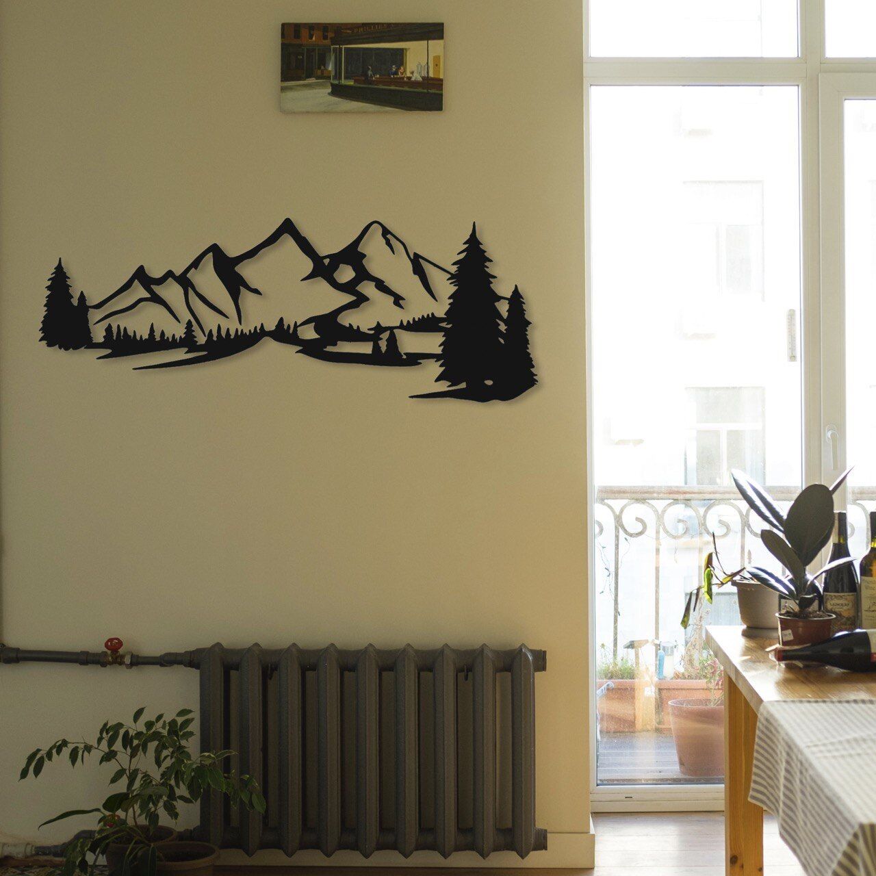 Wandbild aus Holz: Berge | Holzschild für Bergliebhaber & Bergsteiger, Deko zum Aufkleben